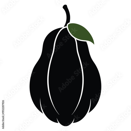 chayote silhouette vector isolated