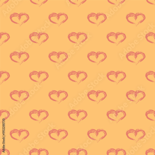 Seamless pattern with hand drawn heart doodle for decorative print, wrapping paper, greeting cards and fabric