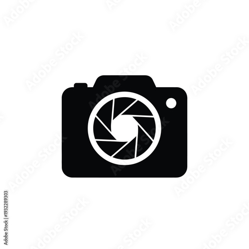 Black camera with white shutter symbol
