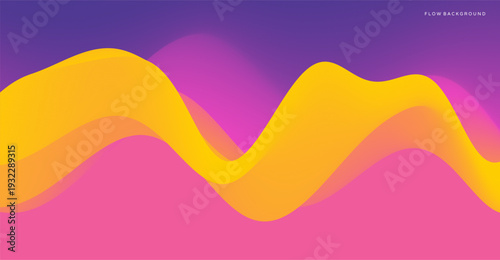 3D abstract wavy background. Gradient colour transition. Dynamic wave. Vector illustration for banner, flyer, brochure, booklet, presentation or website design.