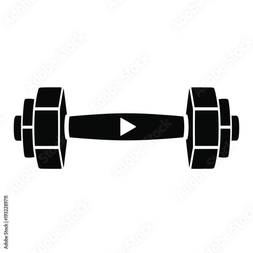 Black dumbbell weight fitness exercise