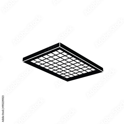 Black metal grid ceiling tile