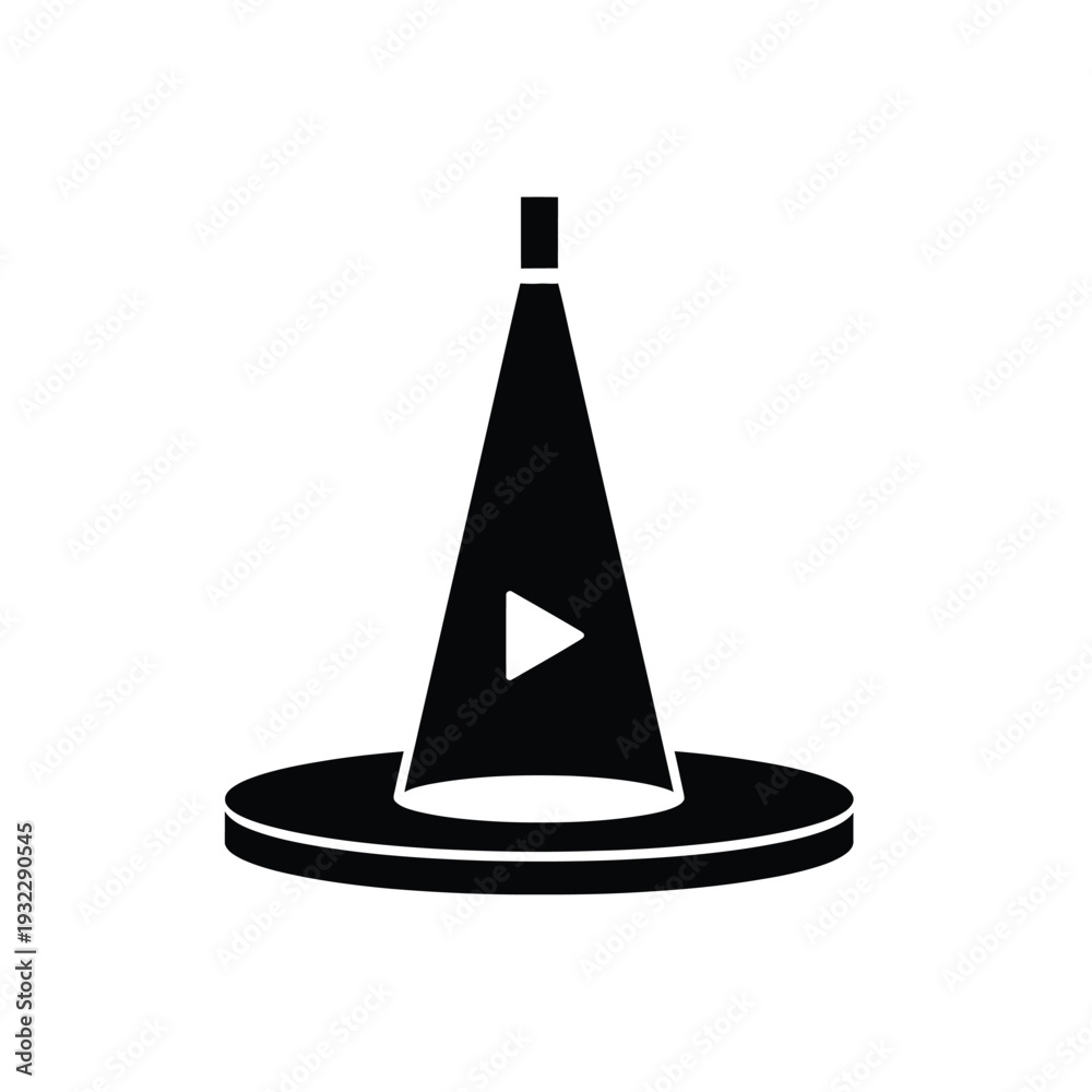 Fototapeta premium Black play button on white background media 9