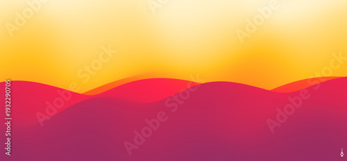 Desert dunes sunset landscape. Abstract background with dynamic effect. Creative design with vibrant gradients. 3D vector Illustration for brochure, poster, cover, card, presentation, flyer or banner.