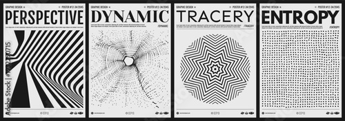 Cover design template. Small particles on radial lines diverge from the centre. Grid. Texture of small dots. Abstract background by stripes. Vector for brochure, poster, presentation, flyer or banner.