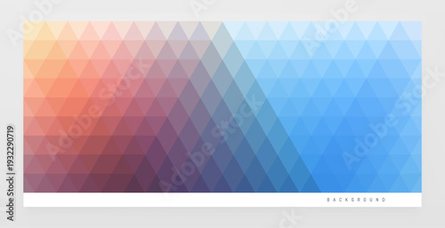 Translucent geometric background. Mosaic. Color gradient. Sliced ​​effect. Modern screen design. Vector illustration for a brochure, poster, cover, postcard, presentation, flyer, or banner.