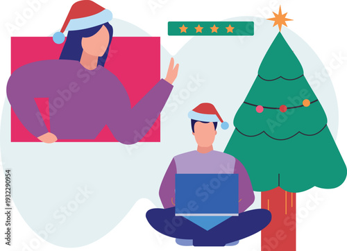 The girl is giving her husband a Christmas wish.