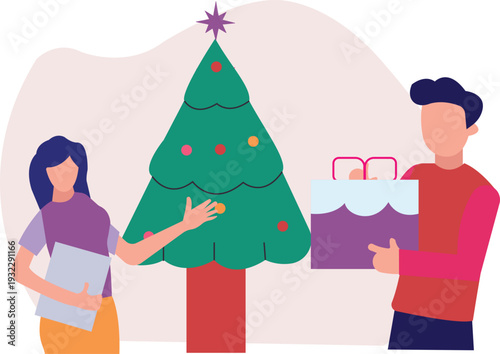 A student give gift to his teacher.