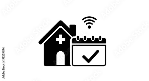 Medical appointment online, healthcare icon
