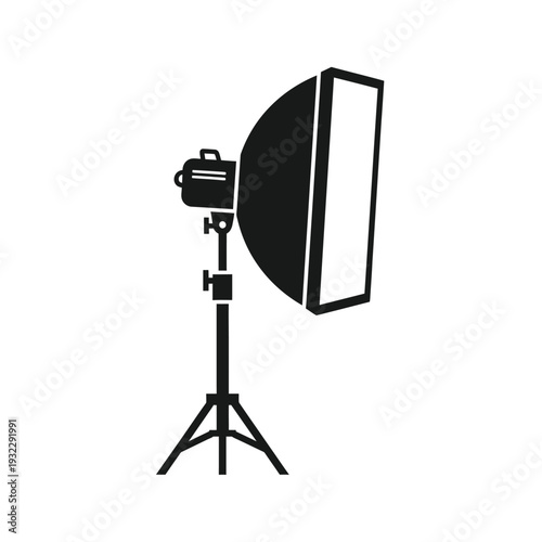 Studio flash with softbox on stand lighting