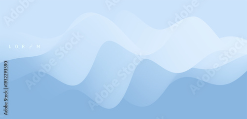 Abstract ocean seascape. Sea surface. Realistic landscape with waves. Nature background. Cover design template. 3d vector illustration for banner, flyer, poster or brochure.