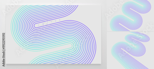 A retro 1970s-style background. Colored lines. Abstract, dynamic curved ribbons. A serpentine curve of a race track. Softcover book layout. Vector for brochure, planner, cover, notebook or notepad.