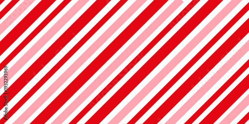 Candy cane Christmas background, peppermint diagonal stripes print seamless pattern. Eps10