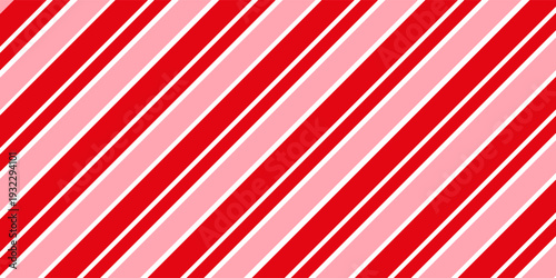 Candy cane Christmas background, peppermint diagonal stripes print seamless pattern. Eps10