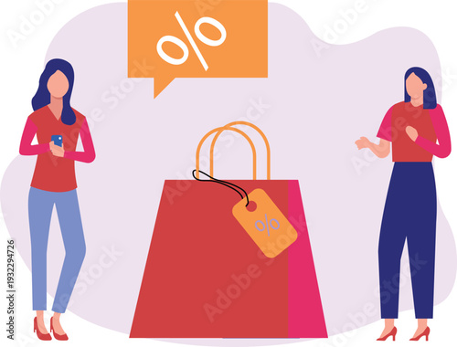 The girls are shopping on discount