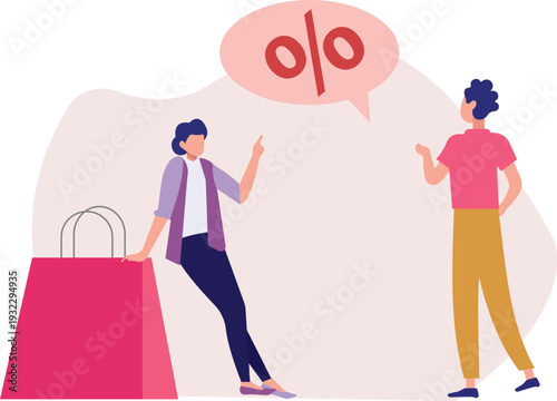 The girls  are talking about discount offer.