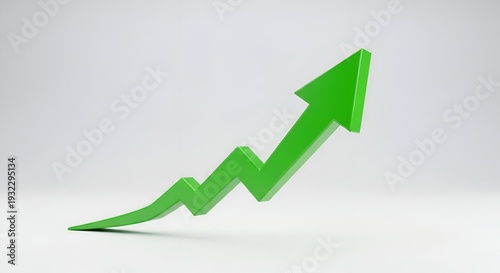 A green arrow pointing upwards in a white background