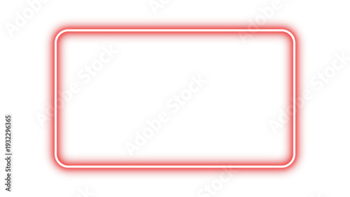 Neon glowing red rectangular empty frame with futuristic luminous neon light effect shiny border for modern design and mockups. Vector illustration.