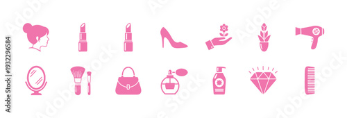 A collection of vector files featuring women and beauty icons

