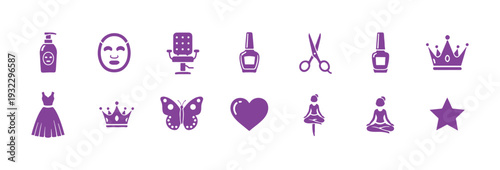 A series of vector files with women and beauty icons


