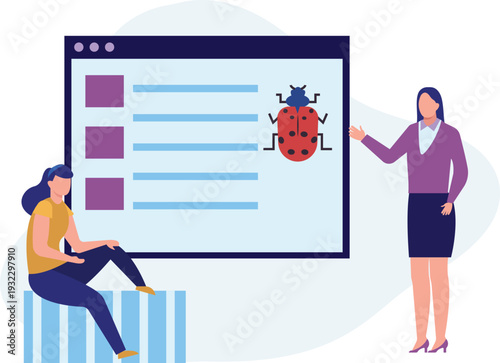 The girls making a list of webpage virus