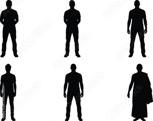 Group of diverse human silhouettes, including men, women, and a figure in traditional robes, standing against a white backdrop.