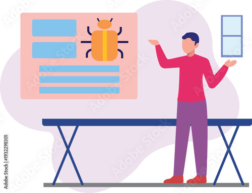 The boy is discuss about list of virus