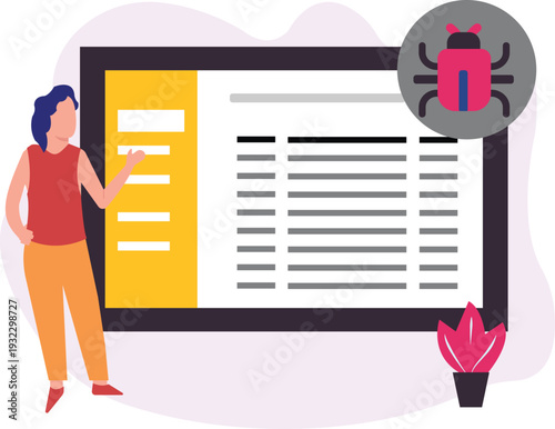 The girl has prepared a report on cyber protection.