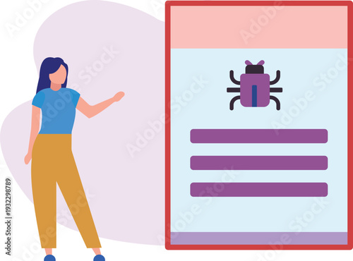 The girl has prepared a report on cyber protection.