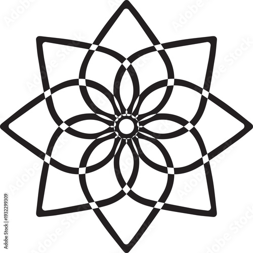 Decorative vector illustration of an abstract flower designed as a round spiral icon and metallic ventilator fan symbol for a technology computer button