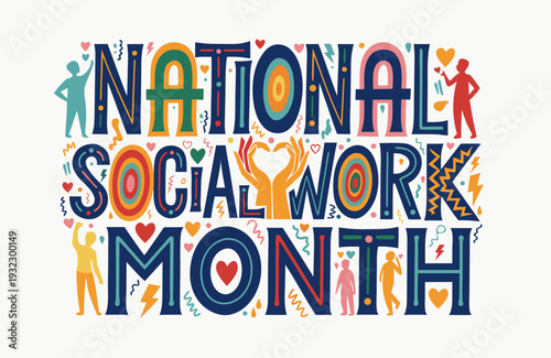 Social Work Appreciation Month Vector Illustration Concept