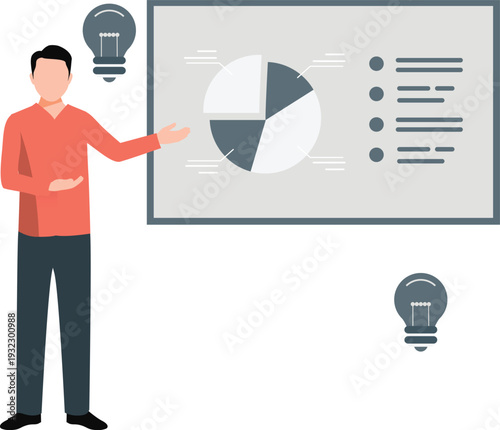 The boy showing business ethics chart