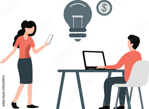 The girl and boy are new ideas about business ethics