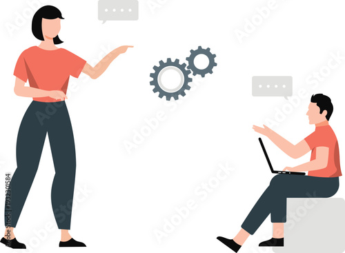 Business people setting ethics laws.