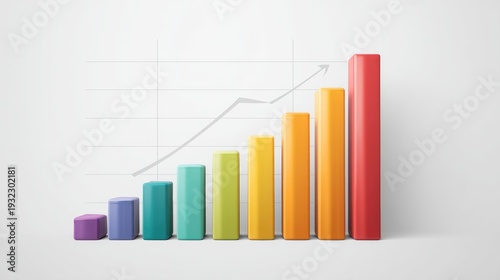 Colorful bar chart representing growth in data over time with an upward trend showcasing positive performance in a professional setting Free Download Colorful bar chart representing growth in data over time with an upward trend showcasing positive performance in a professional setting - GFXLoad