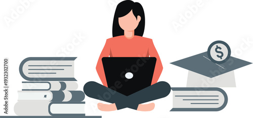 Girl showing graduation books.