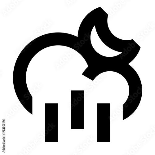 Sprinkle rain at night vector icon
