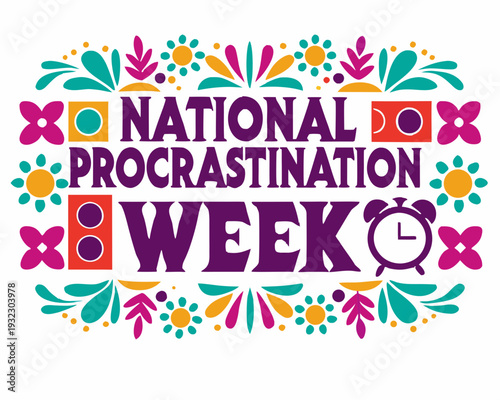 National Procrastination Week Awareness Banner Vector Design