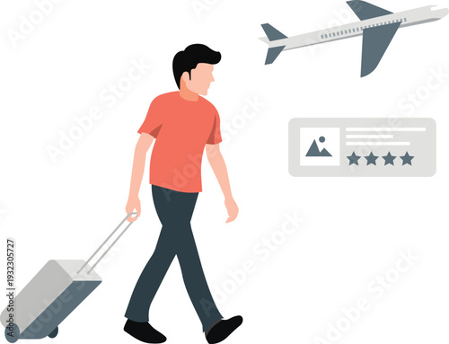 The boy is going to business tour