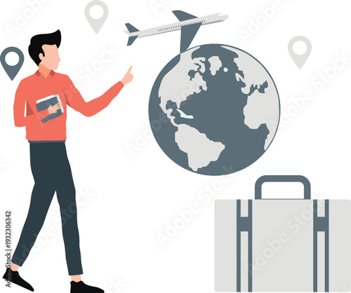 The boy is finding business tour location