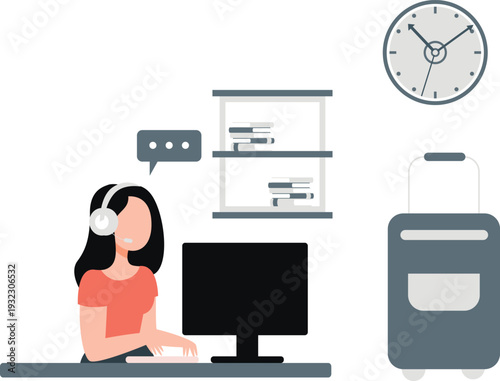 Business woman is work deadline offices trip.