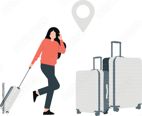 The girl is enjoy business trip