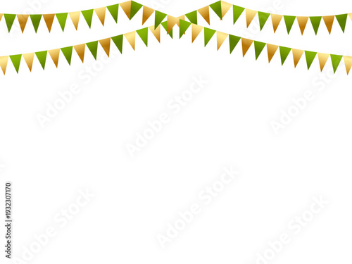 ガーランド三角、曲線、m金4黄緑F5