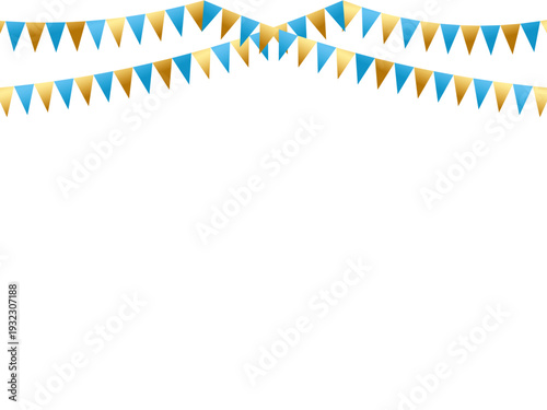 ガーランド三角、曲線、m金5水色F5