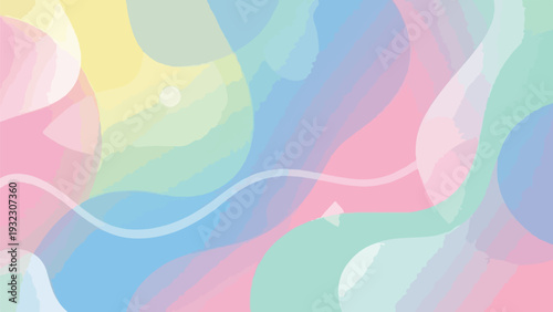 Soft pastel color washes with transparent overlaying shapes
