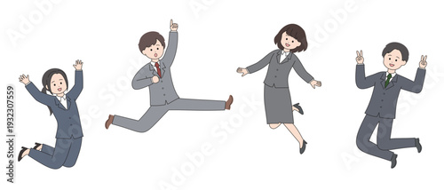 元気いっぱいの新社会人｜シンプルな人物イラスト