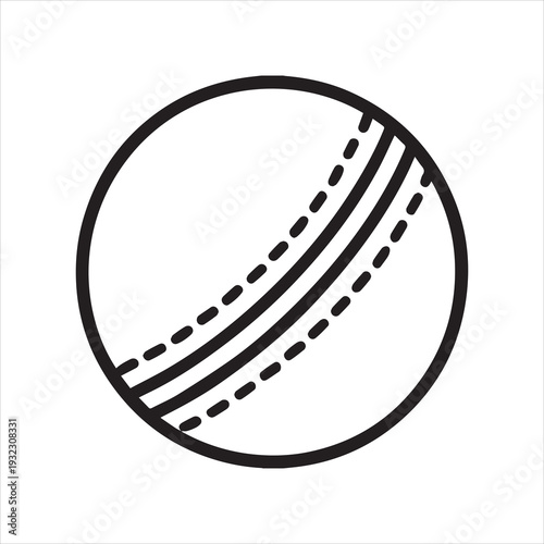 Minimalist cricket ball outline icon