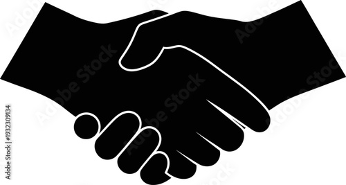Solid professional handshake to symbolize agreement friendship and mutual respect in a clean graphic style