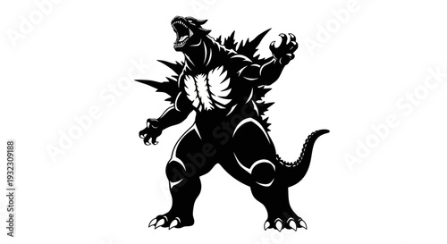 Kaiju Silhouette Roaring