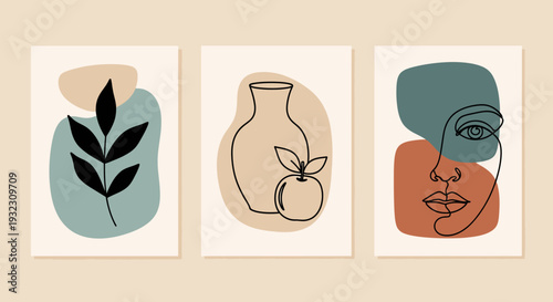 Minimalist Artistic Illustrations of Nature and Human Form.